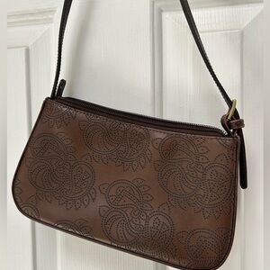 Vintage Villager little bitty Brown Patterned Shoulder Bag, a Liz Claiborne Co.